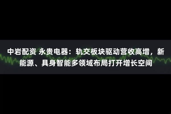 中岩配资 永贵电器：轨交板块驱动营收高增，新能源、具身智能多领域布局打开增长空间